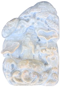 Important Chinese Monumental Imperial Jade Carved Sculpture of a Village