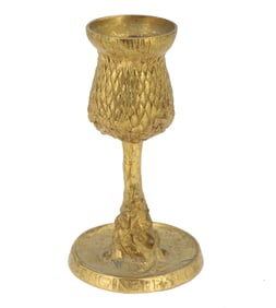 1907 Tiffany and Co. Gilt Bronze Engineer Cup Thistle Goblet