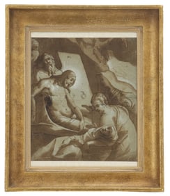 Andrea Andreani (Circa 1540–1623) Italian, Woodcut Print after da Reggio, "The Entombment"
