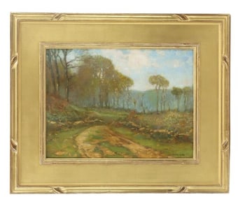 Owen Cullen Yates (1866–1945) American, Oil on Canvas Impressionist Landscaping Painting