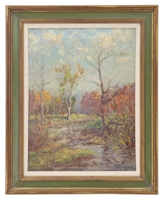Hal Robinson (1867-1933) English, Oil on Board Impressionist Landscape