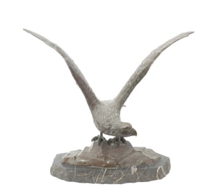 Peder Marius Jensen (1883–1925) Denmark, Bronze and Marble Eagle Statue