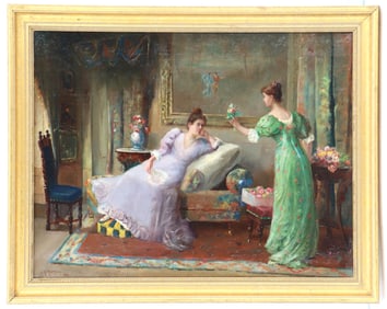 John Howard Martin (1853-1919) Signed Oil on Canvas