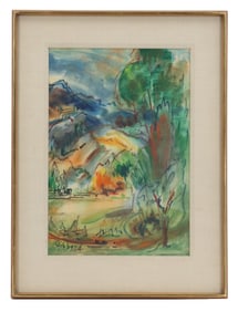 Eric Gibberd (1897-1972) British/American, Landscape Mixed Media on Paper