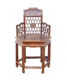 Antique Chinese Hexagonal Armchair