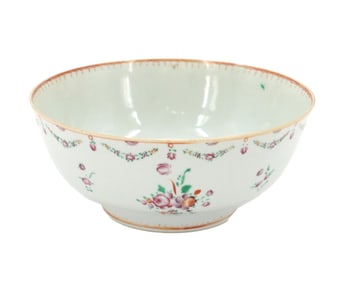 Vintage Chinese Export Famille Rose Porcelain Lowestoft Style Bowl