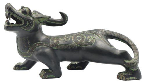 Chinese Bronze Mythical Beast/Pixiu Statue