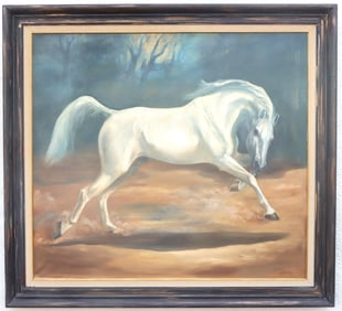Alan Metzger (20th/21st Century) American, Florida Large Oil on Canvas Landscape Painting of White