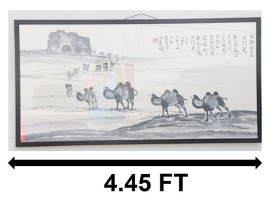 Wu Zuoren (1908-1997) Chinese, Camel Caravan Ink and Watercolor on Paper
