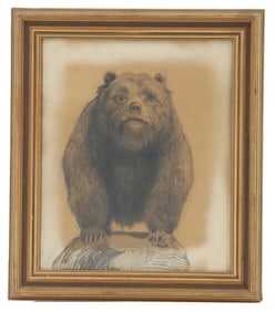 Peter Ilyin (1887-1950) Russian American, Original Sketch of a Grizzly Bear