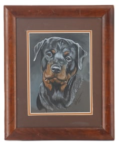 ?Martha Van Loan (Born 1942) American, Oil on Canvas Portrait of a Rottweiler