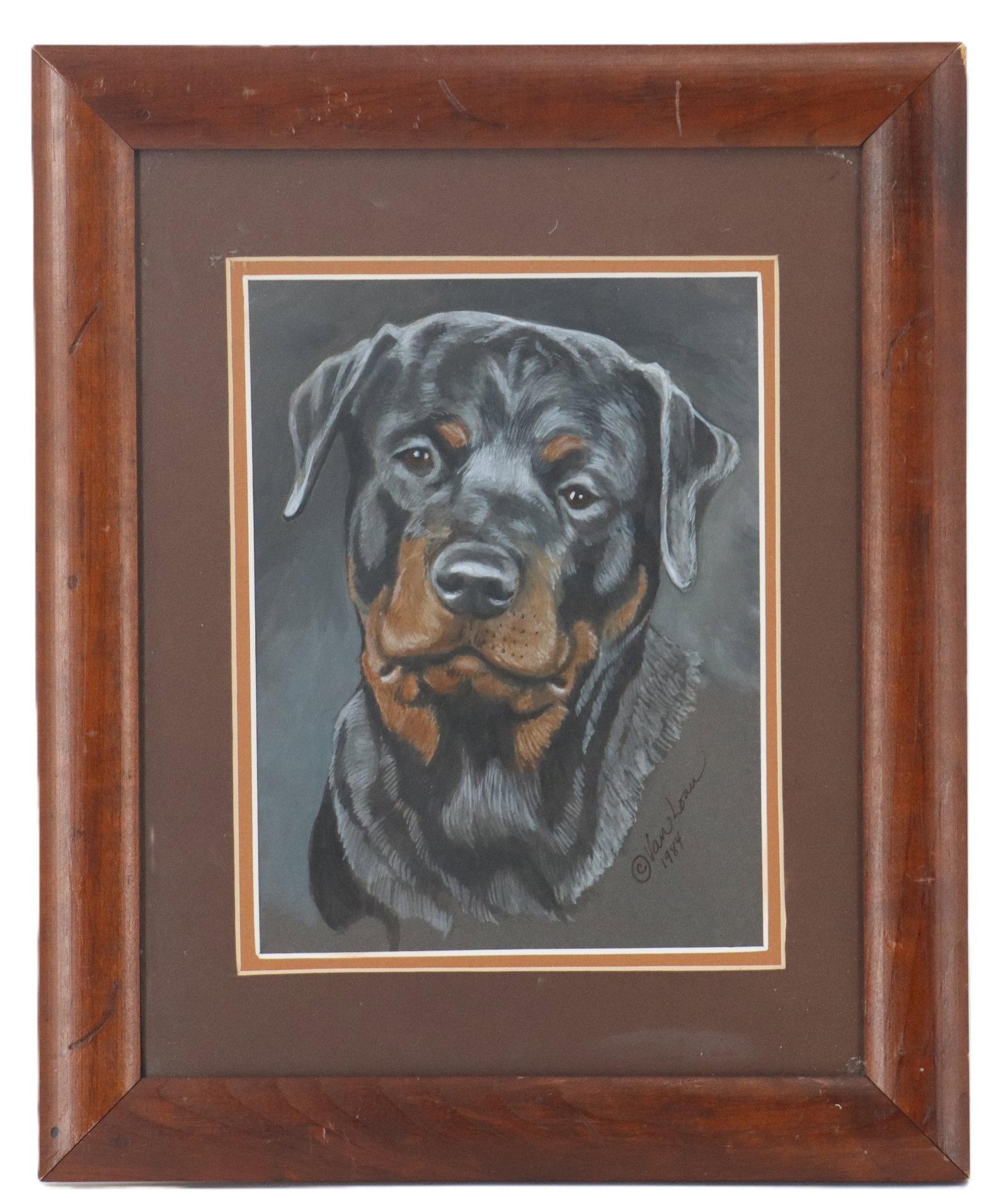 ?Martha Van Loan (Born 1942) American, Oil on Canvas Portrait of a Rottweiler (1 of 9)
