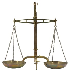 19th Century Brass Bankers Balance Scale DeGrave & Co., London