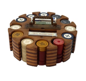 Vintage Poker Carousel with Chips and Cards