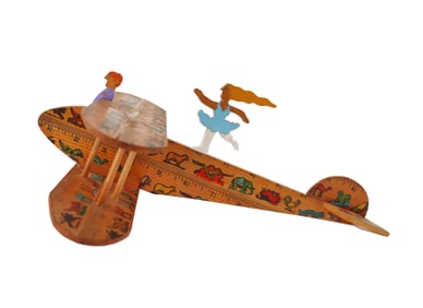 Whimsical Wooden Toy Airplane