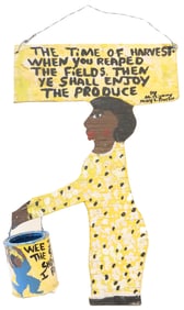 Mary C. Proctor (20th/21st Century) American, Outsider Painted Board Hanging Folk Art