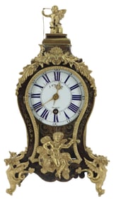 18th Century Jean Baptiste Bailon Gilt Bronze Louis XV Cartel Clock with Boulle Marquetry