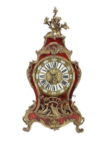 French Gilt Bronze and Tortoiseshell Boulle Mantel Clock