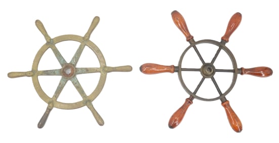 Pair of Vintage Ship's Wheels