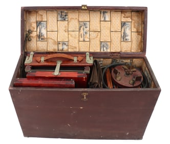 Antique Conley by W. Schiller & Co. Folding Traveling Plate Camera with Case