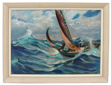 Etta J. Mohr (20th Century) American, Oil on Canvas Impressionist Seascape