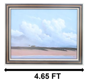 Joseph Neary (1935-2022) American, Large Modernist Coastal Oil on Masonite Painting