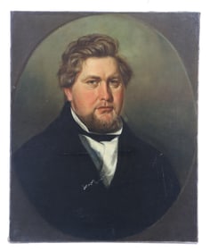 Charles Soule Jr. (1835-1897) American, Oil on Canvas Society Portrait