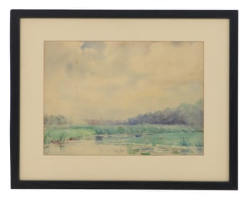 Anna Althea Hills (1882-1930) "Afternoon Clouds" Laguna Beach Signed Watercolor on Paper