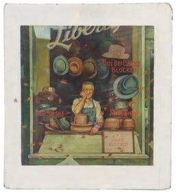 Victor Olson (1924-2007) American, New York Post Style Storefront Illustration (sealed)