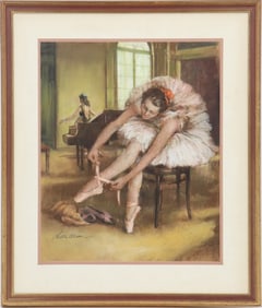 Victor Olson (1924-2007) American, Pastel on Paper Ballet School