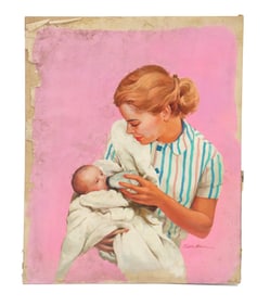 Victor Olson (1924-2007) American, Illustration on Paper on Board As Is