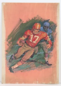 Victor Olson (1924-2007) American, Football Graphic Pastel on Board