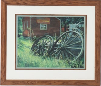 Victor Olson (1924-2007) American, Watercolor / Acrylic Smokey Tacks Shop