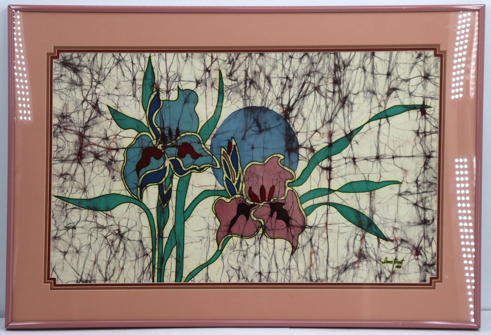Amos Amit (Born 1945) Israeli, Framed Floral Batik (1 of 18)
