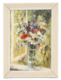 Ekaterina Grigorieva (1928–2010) Russian, Oil on Canvas Impressionist Floral Still Life "Bouquet