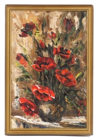 Ekaterina Grigorieva (1928–2010) Russian, Oil on Canvas Impressionist Floral Still Life