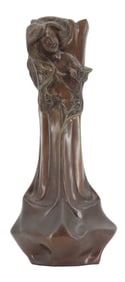 Francesco Flora (19th Century) Italian, Art Nouveau Bronze Flower Vase
