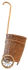 European Market Rolling Basket with Stand and Handle