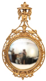 Gilt Regency Style Circular Mirror with Ornate Detailing