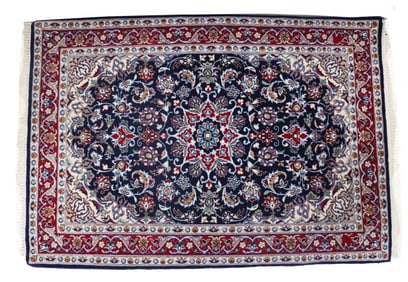 Robust Persian Isfahan Silk Warp Rug