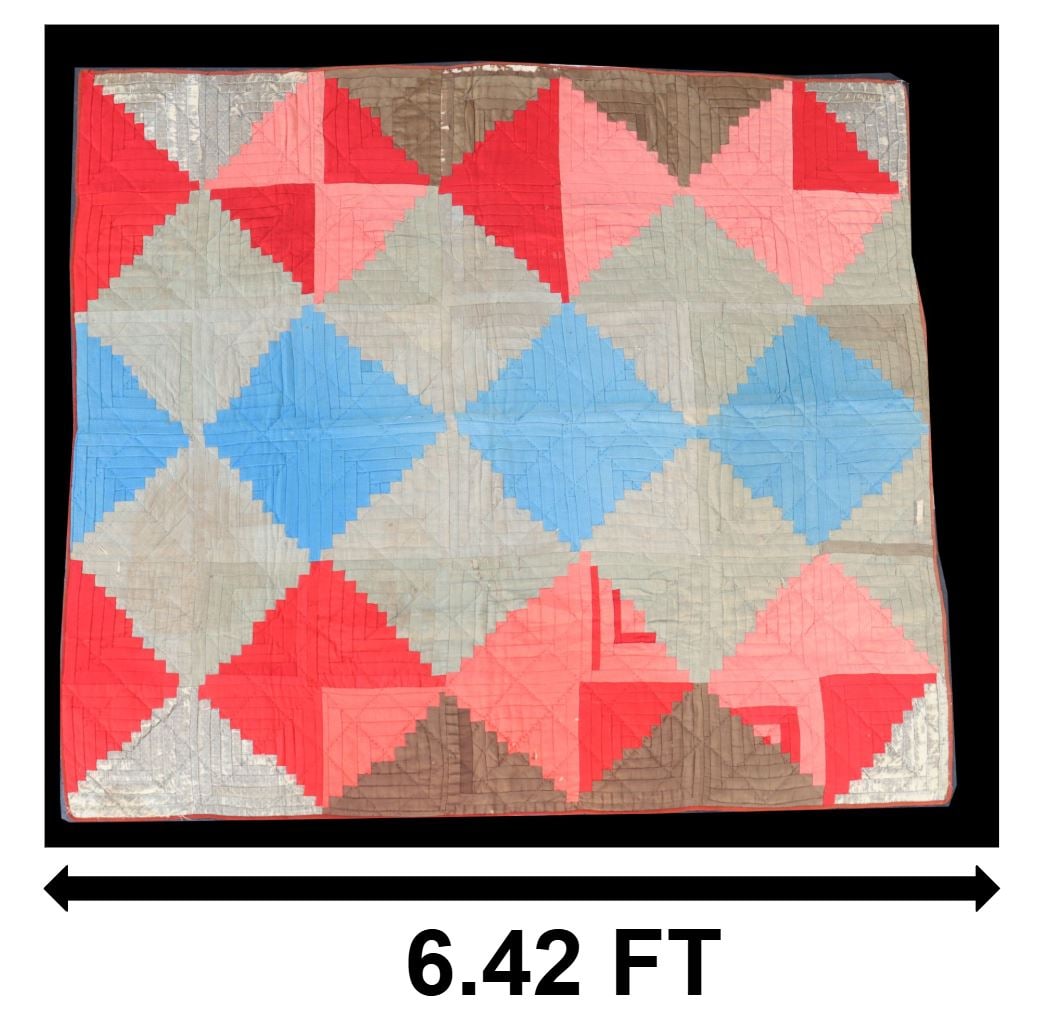 Vintage Patriotic Red White and Blue Patchwork Log Cabin Quilt (1 of 19)
