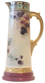 Antique French Limoges William Guerin & Co. Hand-Painted Porcelain Tankard