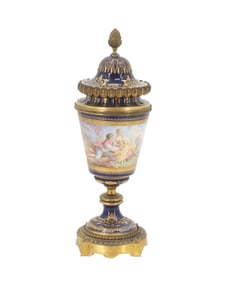 French Sevres Porcelain and Bronze Urn