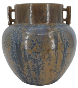 Fulper Pottery Rust-Toned Crystalline Glazed Chinese Style Stoneware Vase