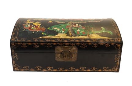 Russian Lacquer Box With Journey of Life Folklore Paintings