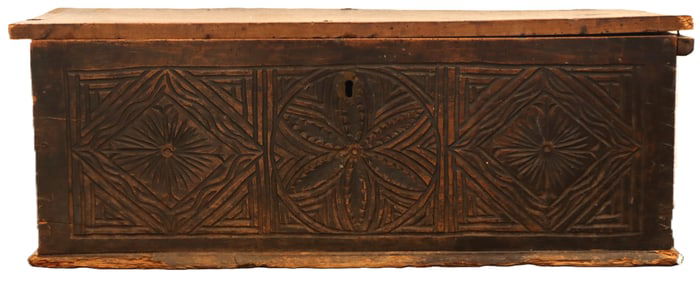 17th/18th Century Carved Oak Chest or "Coffer"