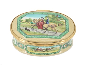 Cartier England Diminutive Enamel Box with Horses