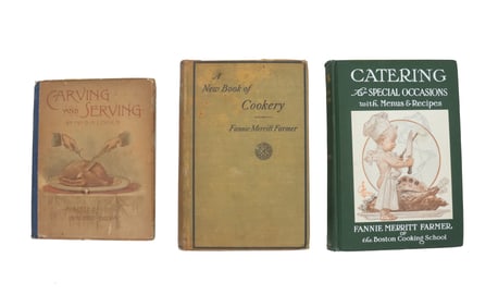 (2) Rare Fannie Farmer and (1) Mrs. D.A. Lincoln Cookbooks, First Editions