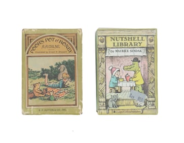 (2) Miniature Book Sets, from Maurice Sendak (1928-2012) and A.A. Milne (1882-1956)