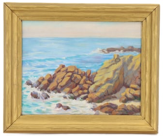 Camille Dumond (1900-1986) American, Laguna Beach, California Signed Oil on Board Painting "Study on